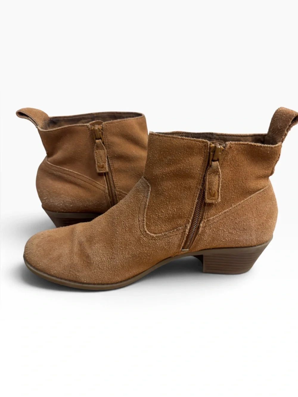 Vionic Vera Suede Ankle Boots Womens US 9.5 UK 7.5 Brown Western Orthotic Comfor